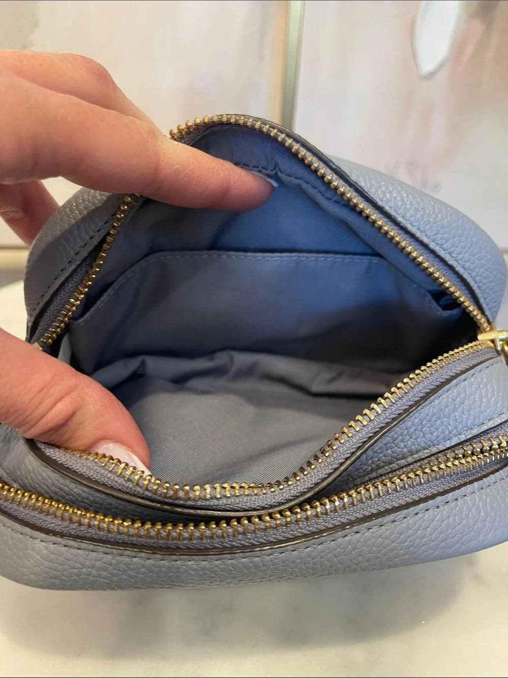 Tory Burch Perry Bombe Crossbody Bag in Bay Gray